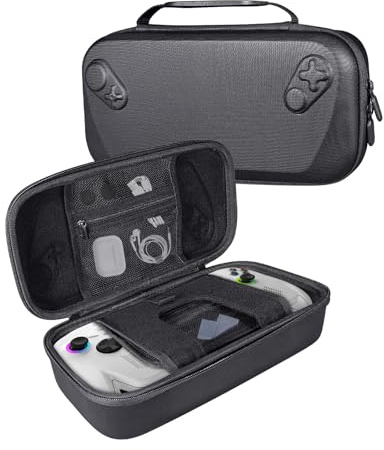 Rixavleo Universal Handheld Gaming Console Carrying Case Compatible with ROG for XBOX Ally X - Portable Zipper Hard Case for Handheld Consoles