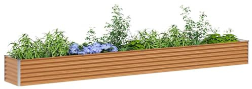 vidaXL Jardinière surélevée 390 x 50 x 36 cm Acier galvanisé, Jardin et Terrasse, Bac à Plantes Métallique, Lit Élevé Extérieur, Solutions pour Espaces Urbains, Design Durable