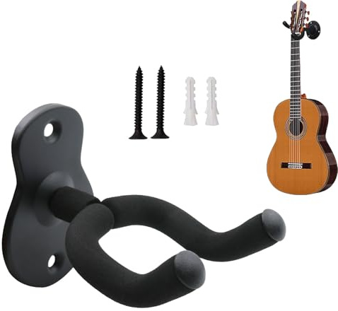 Gitarrenhalter Wand,Gitarren Wandhalterung,Gitarrenhalter Für DieWand,Universal Gitarren-Wandhalter Schwarz,Gitarren Wandhalterung für Akustikgitarre, Klassische Gitarre, E-Gitarre, Bass, Ukulele