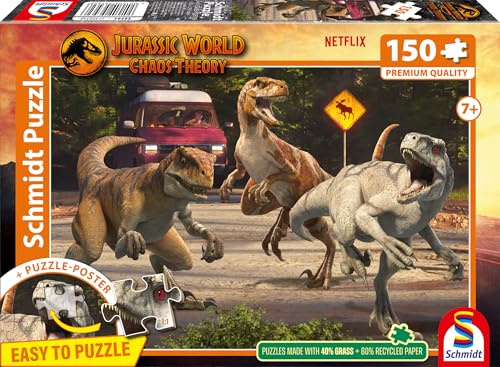 Schmidt 56562 Jurassic World Kinderpuzzle, 150 Teile | Angriff der Velociraptoren