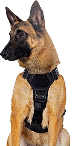 OneTigris No-Pull hundsele Goliath sele med handtag taktisk justerbar sele för hundar valpar jakt vandring träning promenader utomhusaktiviteter (svart, XL)