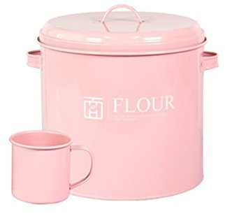 QINGGANGLING999 Grains Dispenser Round Laundry Powder Storage Box for Home Bathing Using Decoration Rice Flour Grains Container with Cover Kitchen Food Container Cereal Containers (Color : Pink)