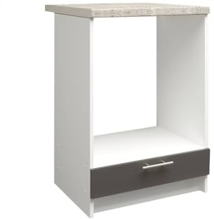 JD Greta Kitchen Base Oven Cabinet – 600mm – Base Kitchen Oven Unit (Without Worktop) - Dark Grey (Anthracite) Matt