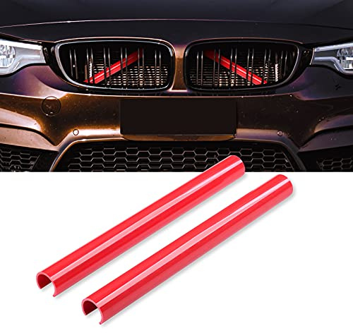 AggAuto 1 Paar Kühlergrillstreifen für BMW 3er G20 G21 E60 E61, Rot | Front-Kühlergrille Einsätze & Grill Inserts, passend für G28 F44 F52 Sedan Touring, Baujahre 2018–2021, einfache Montage