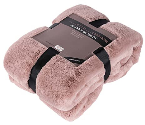 Wohndecke HEAVEN in Felloptik in verschiedenen Größen und Farben, Farbe:powder pink (rosa), Größe:150 x 200 cm