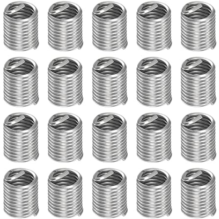 HARFINGTON 20pcs Wire Thread Inserts M8 x 1.25 2D 304 Stainless Steel Helical Coiled Wire Threaded Sleeve