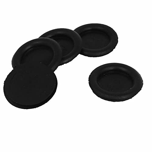 DENUVI 5pcs 35mm Rubber Closed Blind Blanking Hole Wire Cable Gasket Grommets Black