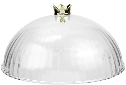 Operitacx Clear Cake Dome Cover, Round Cake Stand Cover, Food Plate Lid, Clear Cloche Bell, Cake Stand Cake Plate Display Serving Platter for Home Kitchen 24.5x12.5cm