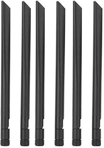 Zunate 6Pcs Antena WiFi 8DB 2.4G / 5G Periférico de Red de Hilo Femenino Inalámbrico de Banda Dual 8DB RPSMA AC