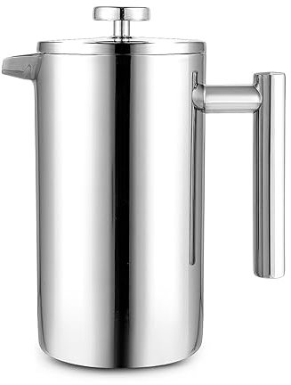 Trintion French Press Edelstahl Kaffeebereiter 1 Liter - Doppelwandige Thermo Kaffeepresse für Filterkaffee Auch als Kaffeezubereiter Kaffee beim Camping geeignet