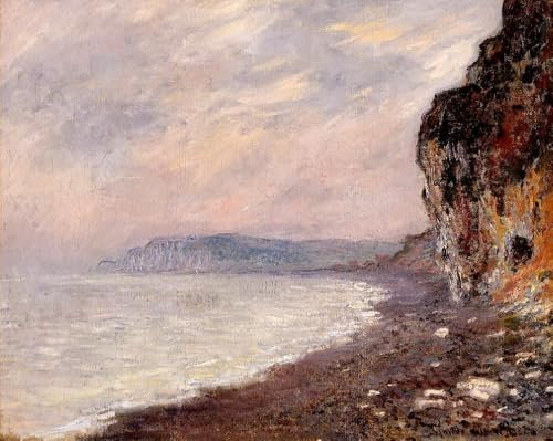 18 berühmte Gemälde, Klippen bei Pourville im Nebel Sehenswürdigkeiten am Strand von Claude Monet, Handgefertigte Ölkunst auf Leinwand -07, €50-2000 Handgemalt von Lehrern der Kunstakademien