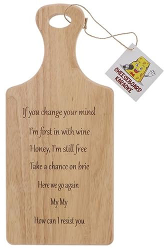 Cheeseboard Karaoke If You Change Your Mind - Premium Wooden Cheese Board for Display and Serving - Elegant, Durable Wooden Boards
