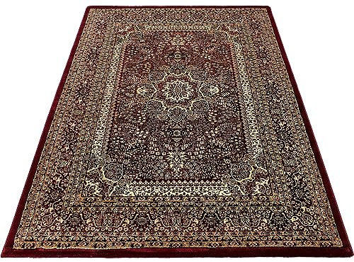 Stilvoll Günstig by ELMM Orientalischer Teppich Wohnzimmer Schlafzimmer Esszimmer Rot 300 x 400 Orientalisches Design Kurzflor