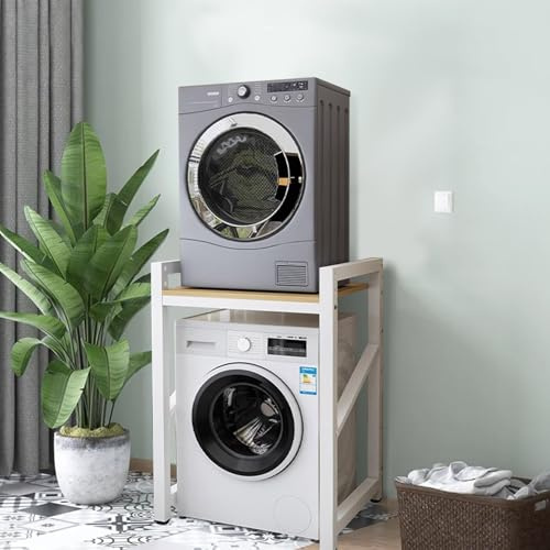 Washer Dryer Stack Stand Stacking Kit with Shelf,Over Washer Storage Rack Unit 400KG Load Capacity for Front Loader Washing Machines and Tumble Dryers