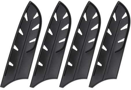 sourcing map 4 Pcs Knife Cover Sleeves, 7.4 x 2 PP Knives Edge Guard Blade Protector Universal Knife Sheath for Home Kitchen, Black