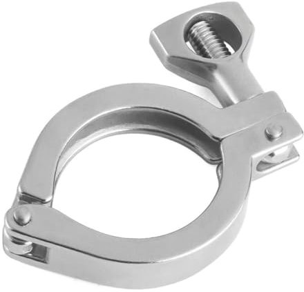 1pcs SS304 Stainless Steel Triple Clamp, Size 1 1.5 2 2.5 3 4 5 6 8 for Home Brewing Sanitary Pipe Fitting Quick to Connect(K119mm 385g)