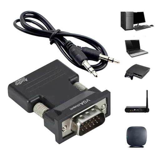 Female To VGA Male Adapter | VGA Adapter Male To USB Female Converter | Monitor Adapter, USB To VGA Converter For Amplifiers, Desktop, HDTV, Speakers, Projector