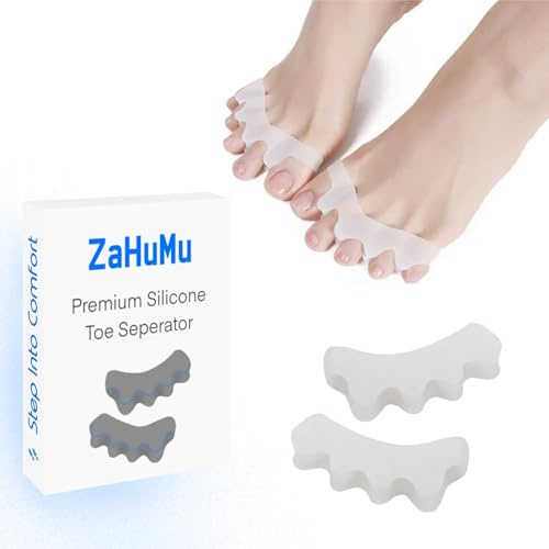 Premium Silicone Toe Separators – Gel Toe Spacers for Bunion Relief, Overlapping Toes, Foot Pain Relief, and Hallux Valgus Correction – Soft, Comfortable, Reusable – 2-Pack, One Size Fits Most