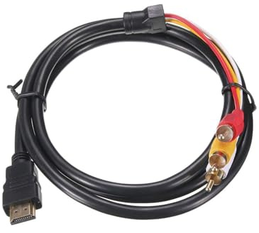 Cable HDMI a RCA, cable rojo amarillo blanco a HDMI, adaptador RCA a HDMI, cables DVD para conectar a un televisor, adaptador de audio de video compuesto, adaptador de cable para HDTV, DVD, la mayoría