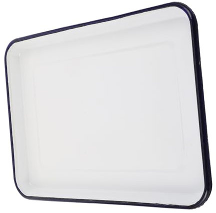MAGICLULU Vintage Rectangular Enamel Baking Tray Shallow Oven Pan for Roasting Chicken Bread and Fruit Retro Kitchenware Multi-Purpose Home Baking Sheet