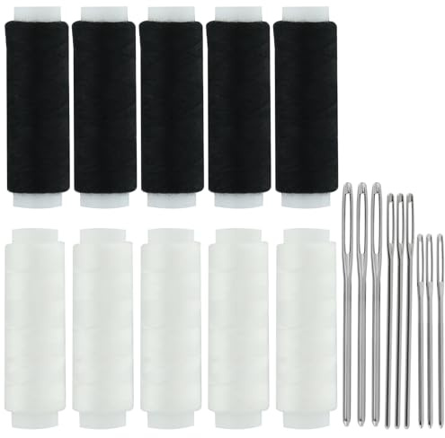 Travel Sewing Kit, Black and White Sewing Thread for Adult Beginner Repair