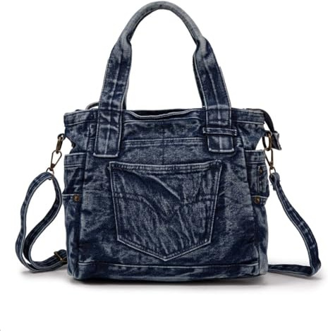 J26 Jeans Denim Tasche Schultertasche Canvas Bag Retro Umhängetasche Shopper Uni Vintage Shopper
