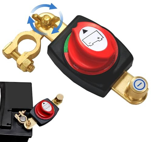 Interruptor principal de batería, 180 °, interruptor de separación de batería de coche, impermeable, interruptor de batería, 12 V-48 V, para coche, moto, barco, caravana, yate, autobús