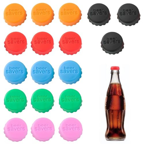 iwontalersy 18 Pcs Tapón de Silicona para Botellas de Cerveza,Tapón de Botella de Cerveza,Botellas Sellador de Silicona Reutilizable Vino,6 Colores