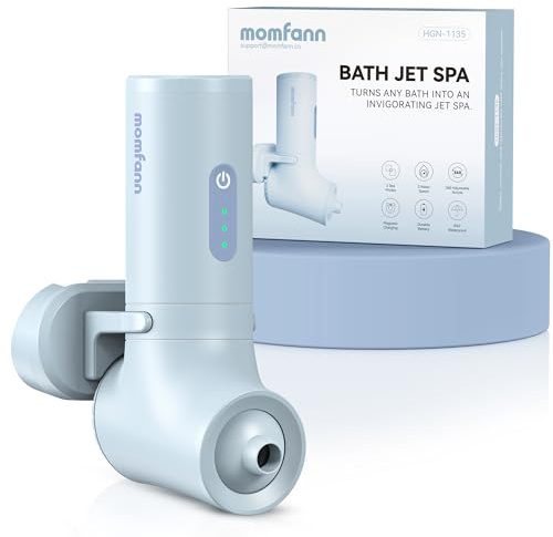 MOMFANN Chorros de baño para bañera, jacuzzi portátil para bañera, modo burbuja/chorro, 3 niveles ajustables, idea de regalo de spa de baño para mujeres (azul azul)