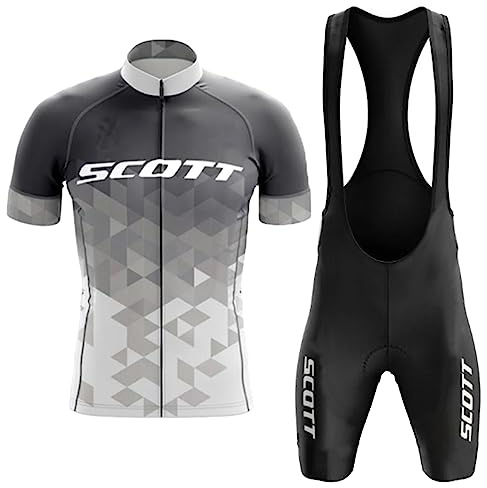 Fenovel Radtrikot Set Herren Kurzarm Fahrradtrikot Sommer + Trägerhosen mit 19D Gepolstert