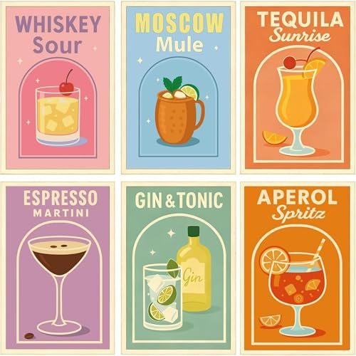 FURONGHUAK 6 Pièces Peinture par Numéros pour Adulte, DIY Peinture Acrylique pour Adultes Enfants débutants Facile sur Toile 20×30 cm avec peintures et pinceaux sans Cadre