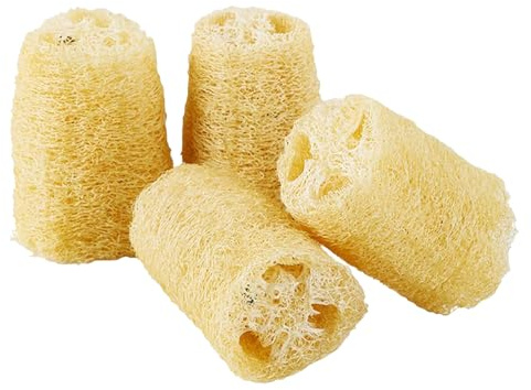 Generisch Kaninchen Kauspielzeug | 4 Stück Luffa Kaninchen Spielzeug,Gerbil Zahnpflege Spielzeug - für Tierliebhaber Tierheime Geschäfte Katze Hund Wohnzimmer Schlafzimmer Arbeitszimmer Wohnung