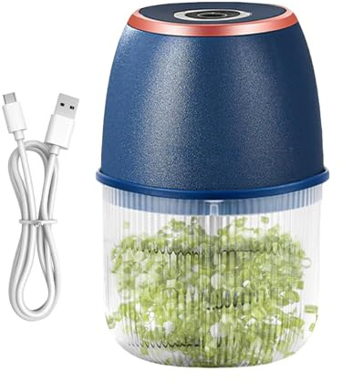 Yulokdwi Affettatrice Elettrica Per Aglio | Robot Da Cucina E Tritatutto USB Da 350ml,Piccola Macchina Affettatrice Per Cipolle | Per Verdura Cibo Carne Frutta Fagioli Verdura Aglio Cipolla