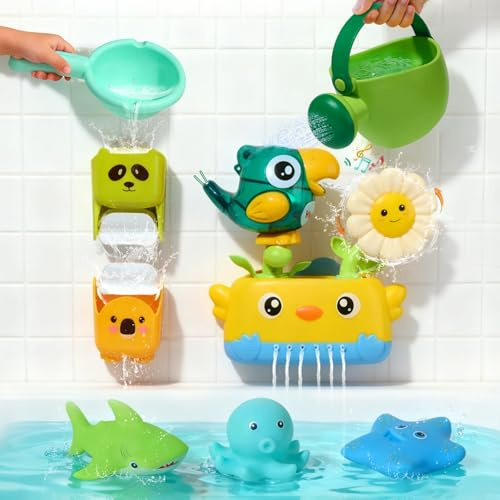 Badewannenspielzeug ab 1 2 3 4 Jahr, Badespielzeug ab 1 2 3 4 Jahr, Badespielzeug Baby ab 1 Jahr, Wasserspielzeug Kinder Spielzeug ab 1 2 3 Jahr mädchen Junge, Geschenk Mädchen Junge 1 2 3 Jahr
