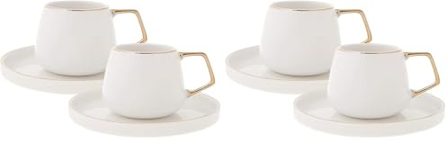 KARACA Saturn Tasse à café Pour 2 personnes, Tasses à thé, Porcelaine, Pour le café, le thé, le lait, Ensemble café-expresso turc, Turc, Design élégant et pratique, Tasse à café traditionnelle
