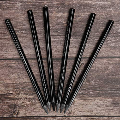 RASTKY Set di Penne Professionali per Schizzi in Carbonio Set di Matite in Legno Liscio Forniture D'arte di Cancelleria 6 Pezzi 2B/4B/6B/8B/EE/HB per Strumenti di Schizzo