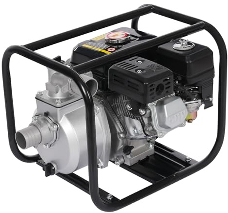 2 4-Takt 6.5hp Benzin Wasserpumpe Selbstansaugend Schmutzwasserpumpe 28m Förderhöhe Wasserförderpumpe Benzinmotor Hochdruck Pumpe Für Gartenbewässerung Und Entwässerung