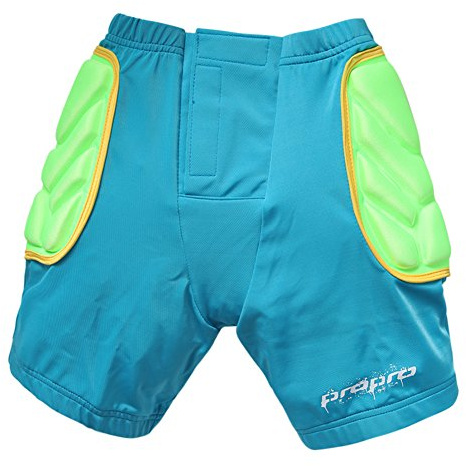 CHIC-CHIC Sport Rembourré Short de Protection Ski Patinage Snowboard Hip Pad Enfant Pantalon Court Trottinnettes Scooter Vélo et Véhicule Skaters Sécurité de Cyclisme Bicyclette (Bleu, 5-8ans/2XS)
