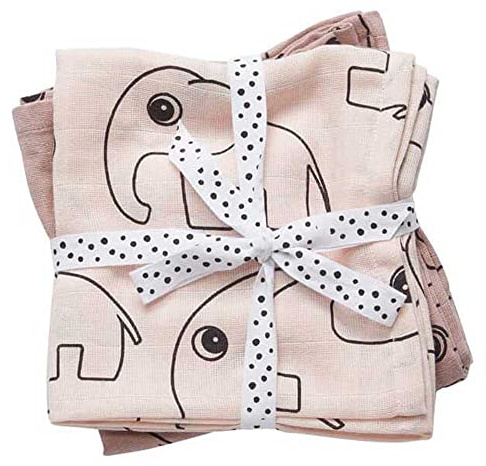 Done by Deer Windeltücher 2 Stück Contour Rosa - Musselin-Windeltüchern 70 x 70 cm - Oeko-TEX® Zertifiziert, 100% Baumwolle