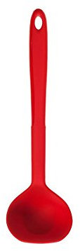 Kochblume Schöpfkelle S | Premium-Silikon | Hitzebeständig | Spülmaschinenfest | 26cm | Farbe: rot
