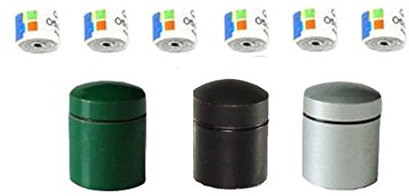 GEO-VERSAND 3 x Magnetischer Nano Farbe: Silber-schwarz-grün mit 6 Logstreifen, mehrfarbig, 11097