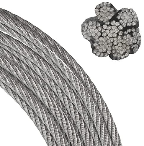 FASTON Drahtseil 4,0 mm 7x19 weich Edelstahl A4 V4A (30 Meter) Drahtseile Edelstahldrahtseile Stahlseil Seil Seilwinde Ösen für Rollen Umlenkrolle Rankhilfe