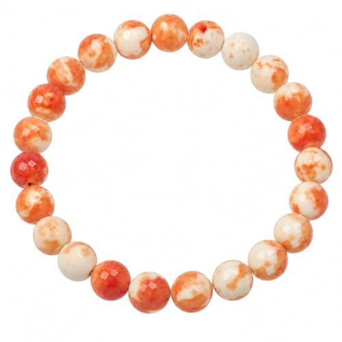 ELEDORO Chakra Armband Damen 8 mm - Edelstein Stretch Perlenarmband | Handgefertigte 8-mm-Edelsteinarmbänder, 19 cm, elastisch - für Yoga, Meditation, Chakra und Achtsamkeit