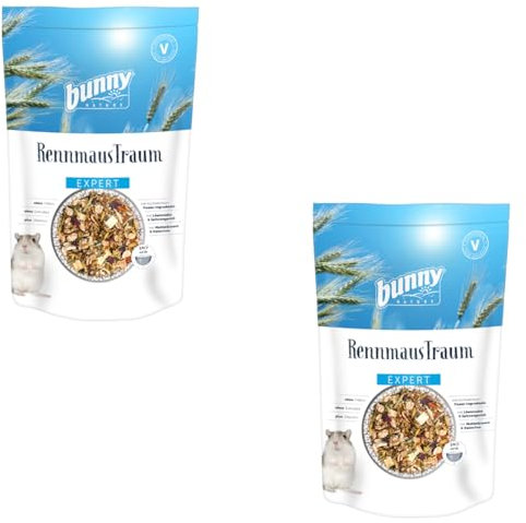 Bunny Nature RennmausTraum EXPERT | Doppelpack | 2 x 500 g | Alleinfuttermittel für Rennmäuse | Balancierte Long-Life-Rezeptur | Erlesene Zutaten aus der Heimat der Rennmäuse