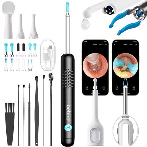 BEBIRD R1 Wax Removal Tool for Ear - Spade Ear Canal Cleaner with Camera 1080P Earscope, Wax Remove Ear Picker with Vari Replacement Tips, Camera with 6LED Light for Ear/Nose/Throat Examination