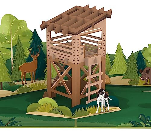 papercrush® Pop-Up Karte Jagd - 3D Geburtstagskarte für Jäger & Jägerin, Glückwunschkarte zum Jagdschein, Geschenk zur Jagdprüfung, Geschenkidee oder Geldgeschenk für Förster, Einladung zur Jagd