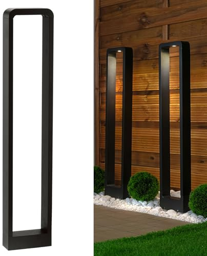 Lumiled Wegeleuchte Außen LED 80cm IP44 4000K 700lm Schwarz Pollerleuchte | Neutralweiß, Außenstehleuchte, Wegelampe, Stehlampe, Gartenleuchte, spritzwasserdicht,Außenleuchte für Garten Wege Einfahrt