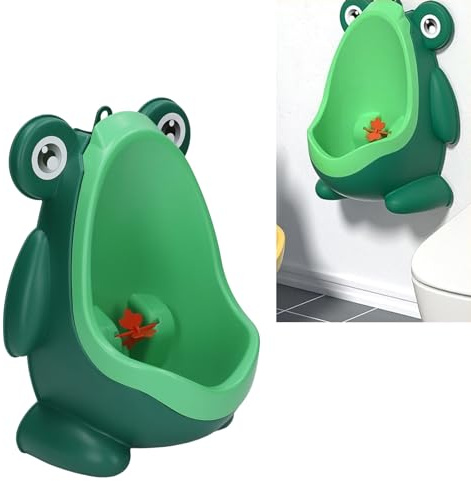 Töpfchen Trainings Urinal für Jungen, Frosch Pipi Training, Wandmontage, Stehendes Töpfchen Trainings Urinal für Kinder, Badezimmer, Lustiger Kinder Pipi Trainer mit 2 Saugnäpfen