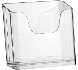 ogoPLUS 5 Stück Prospektständer DIN A6 Hochformat/Prospekthalter Flyer-Ständer Werbung Aufsteller Tisch-Prospektständer/Prospektbox/Werbung, glasklar, leichte Neigung für optimales Blickfeld