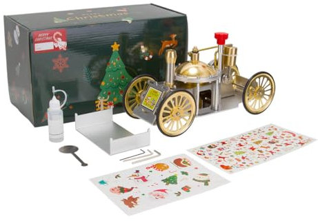 GOUX Dampfmaschine Modellbausatz, Dampfmaschine Bausatz Motor Modell, Externer Verbrennungsmotor Modellbau für Physik-Experimente Kinder und Technikbegeisterte (Montierte Version)